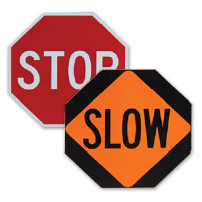 Traffic Paddle 24" Stop/Slow - High Intensity Prismatic HIP 6 Pack Set