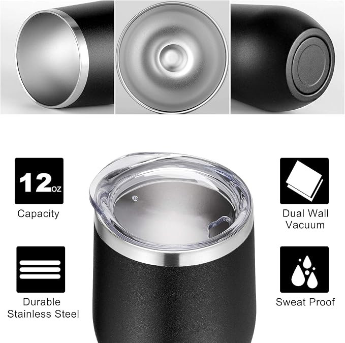 LF Logo Stainless Steel Tumbler 12oz - Black
