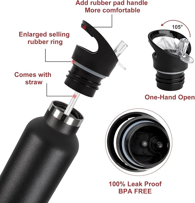 24oz Stainless Tumbler Black with  Engraved LF logo