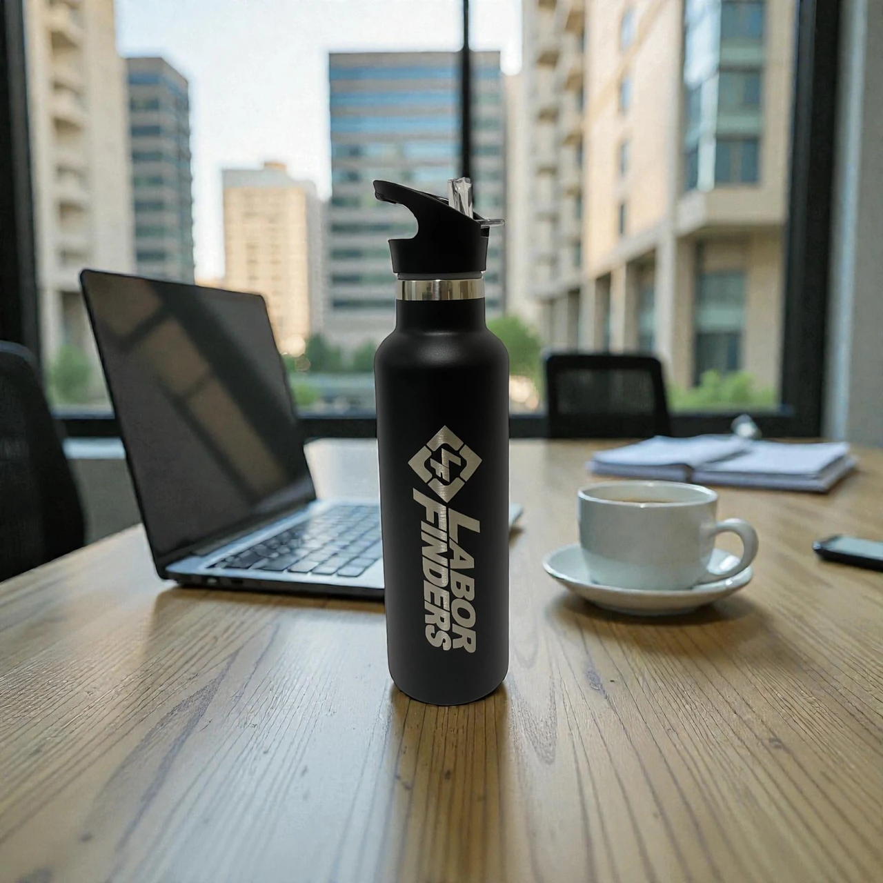 24oz Stainless Tumbler Black with  Engraved LF logo