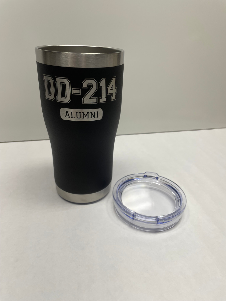 Stainless Steel 20oz Drink Tumbler Black Engraved DD-214