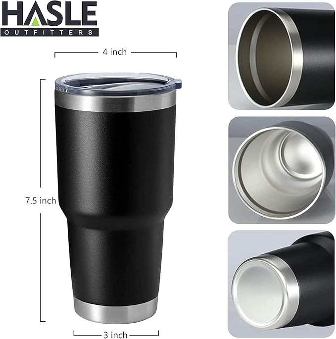Stainless Steel 30oz Drink Tumbler Engraved LF logo - Black