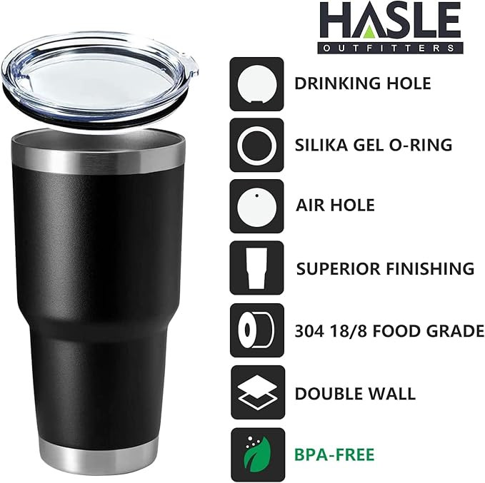 Stainless Steel 30oz Drink Tumbler Engraved LF logo - Black