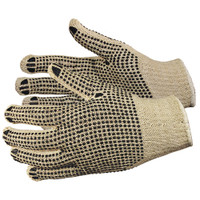 ERB 14454 Cotton PVC Dbl Sided Dots Gloves 12ct Pack Medium