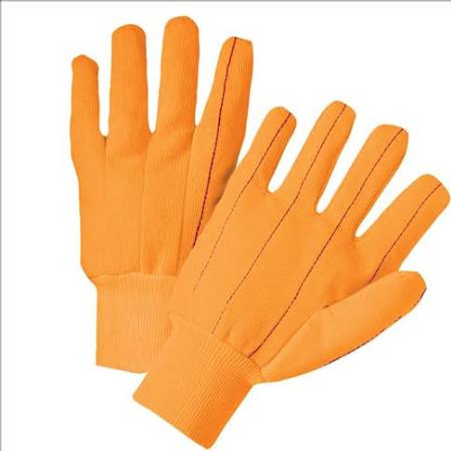 Hi-Vis cotton/canvas orange gloves (12 pair) 