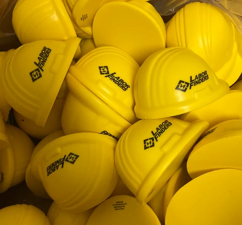 Stress Ball Yellow Hard Hat w/Labor Finders logo_25ct pack