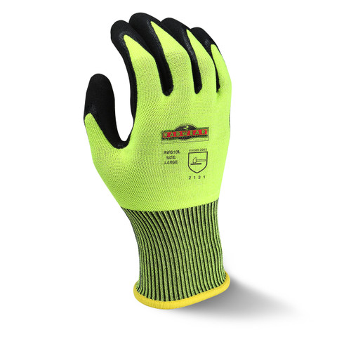 Radians RWG10 Hi-Viz Knit Dip Gloves 12ct pack Medium