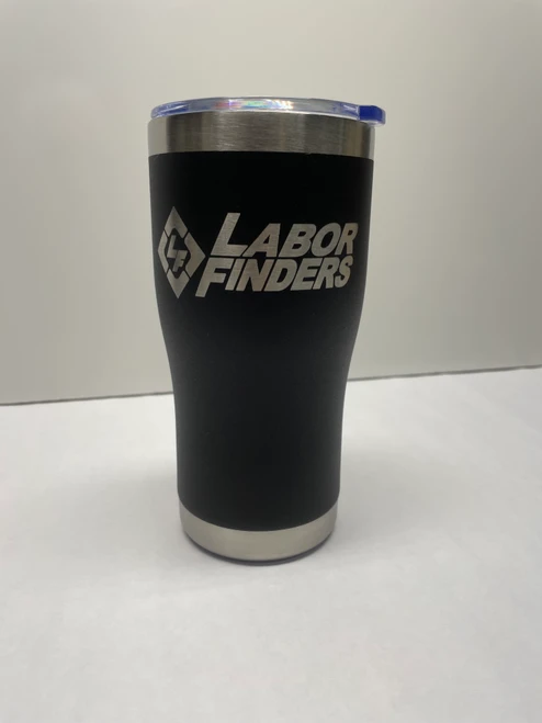 Stainless Steel 20oz Drink Tumbler Engraved LF logo - Black