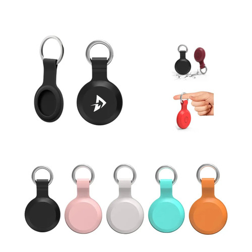 Secure Silicone Air-Tag Holder w/Keychain 100ct