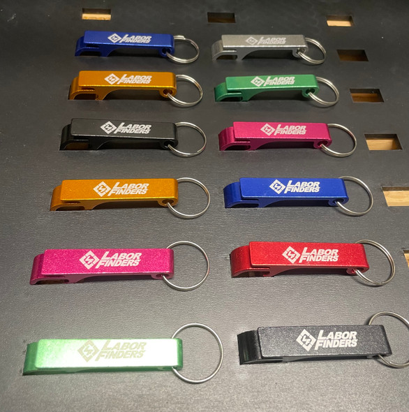 Labor Finders logo Key Chain Bottle Opener