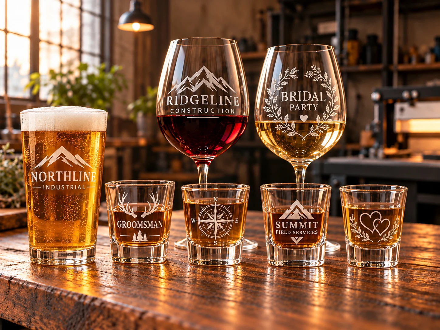 Custom engraved glassware