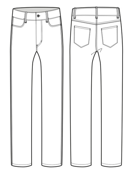 12002 Men's Slim Fit Jean sketch