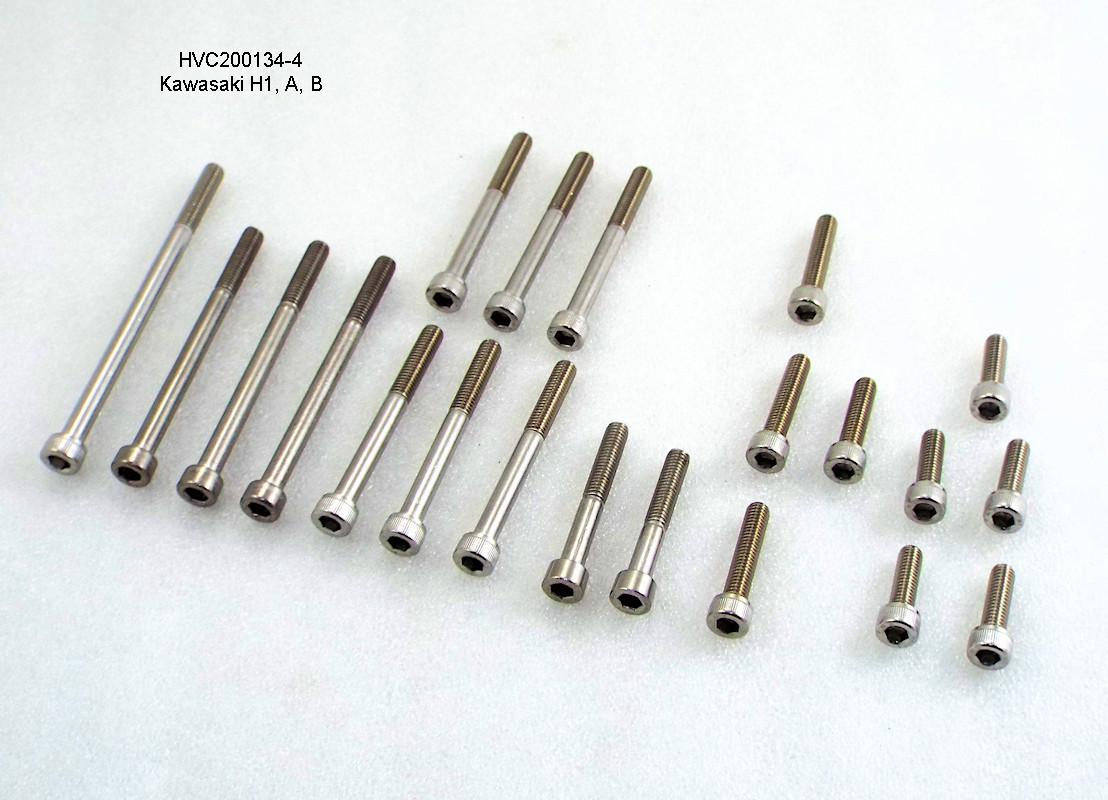 KKページ Kawasaki, H1, A/B, Allen Head Engine Side Cover Bolt Kit, HVC200134-4,