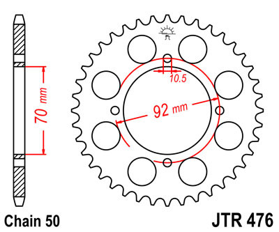Kawasaki KH400 Rear Sprocket 530-40 JTR476-40 - HVCcycle