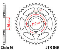 RD400, XS360 Rear Sprocket, Steel (76-78) JTR849-38 - HVCcycle