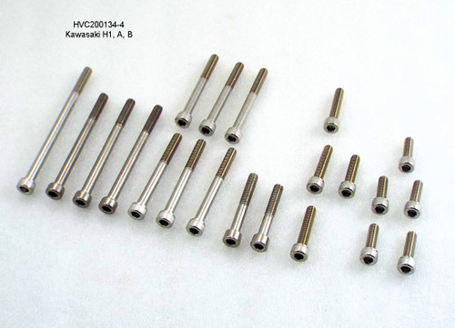 Kawasaki, H1, A/B, Allen Head Engine Side Cover Bolt Kit, HVC200134-4,