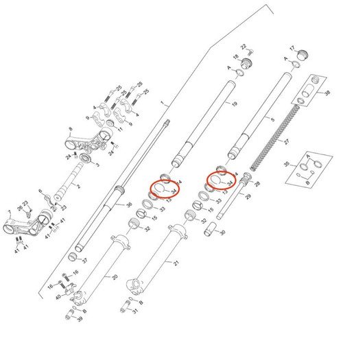 Jitsie Front Fork Seal Retainer Ring 38/39/40MM  JI620-FFCC-38-40