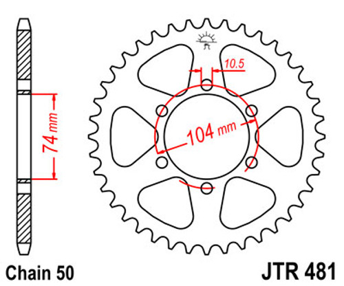 Kawasaki H1, KH500 Rear Sprocket JT481-42, JTR481-45