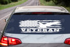 Distressed USA Flag Veteran  Vinyl Car Decal, Truck Decal, Sticker