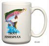 Trout Fisherman Ceramic Coffee Mug