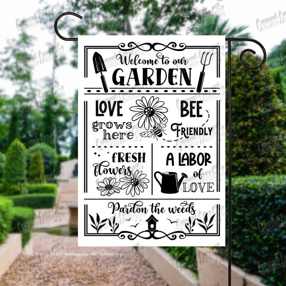 Garden Sign Garden Flag/ Outdoor Flag /  / DOUBLE SIDED  Flag /Outdoor Yard Decor