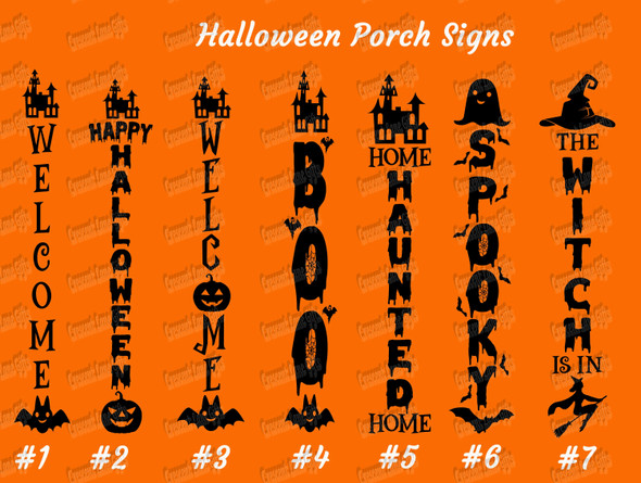 Halloween, Large Porch, Front porch sign, Vinyl Decal - Vertical , Wood Sign, Wood Crafts, Vinyl decal, Home Decor