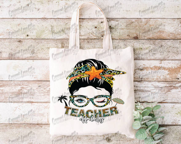 Teacher Off Duty Tote Bag, Teacher, Polyester Canvas Reusable Grocery Bag, Sustainable Shoulder Bag