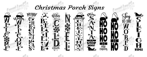 Christmas porch signs ,  porch leaner, Front porch sign, Vinyl Decal - Vertical , Wood Sign, Wood Crafts, Vinyl decal, Home Decor