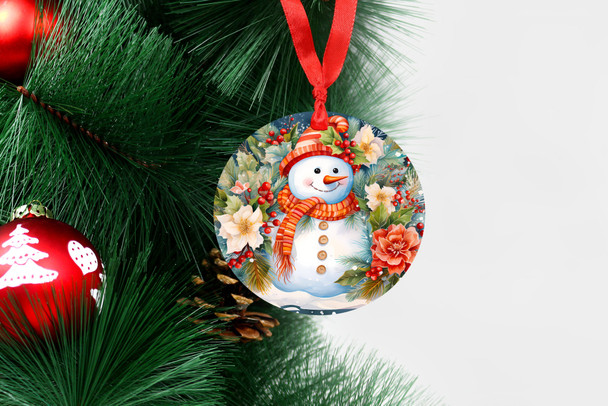 Cute Christmas Ornament,Round Two Sided Ceramic  Holiday Ornament, Keepsake Ornament, 130 plus Designs