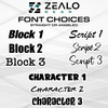 Zealo Gear - Font Choices