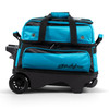 KR Strikeforce Konvoy Double Roller Bowling Bag - Black/Caribbean Blue