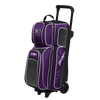 KR Strikeforce Royal Flush Triple Roller Bowling Bag - Purple/Black