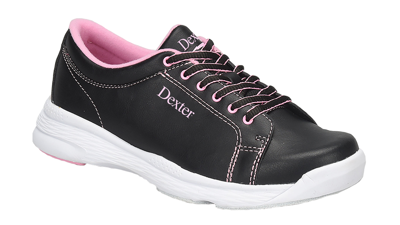 pink and black bowling shoes