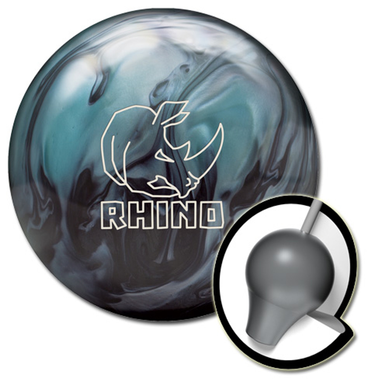 Brunswick Rhino Bowling Ball - Metallic Blue/Black FREE SHIPPING