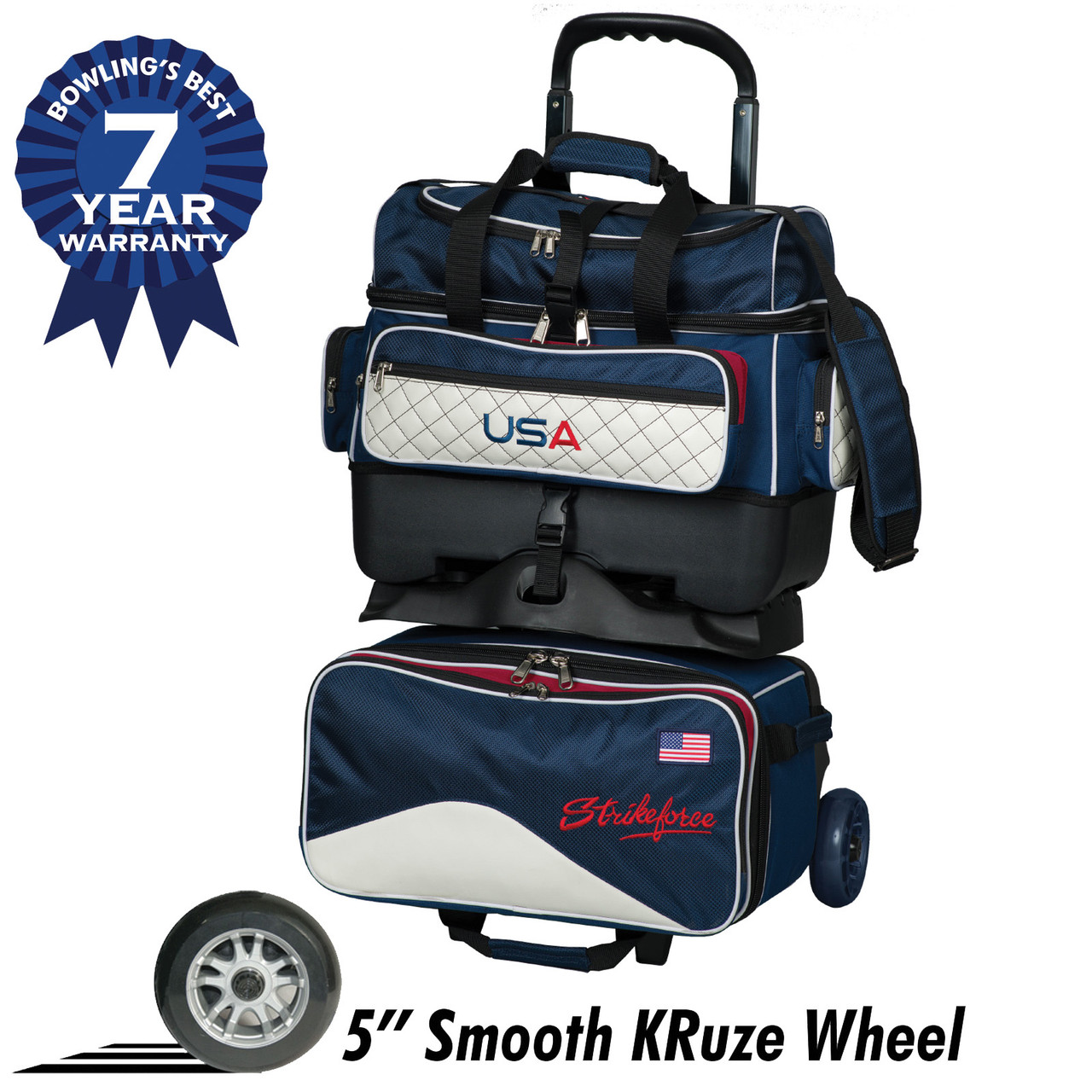 KR Strikeforce Royal Flush 4 Ball Roller Bowling Bag - USA FREE