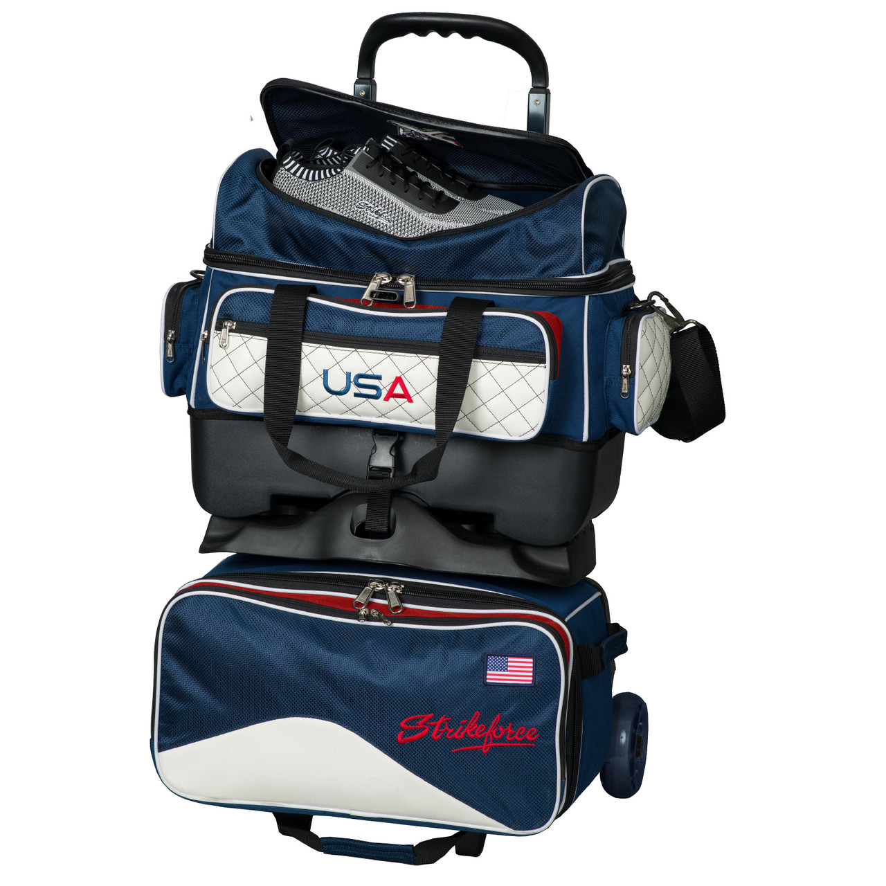 KR Strikeforce Royal Flush 4 Ball Roller Bowling Bag - USA FREE