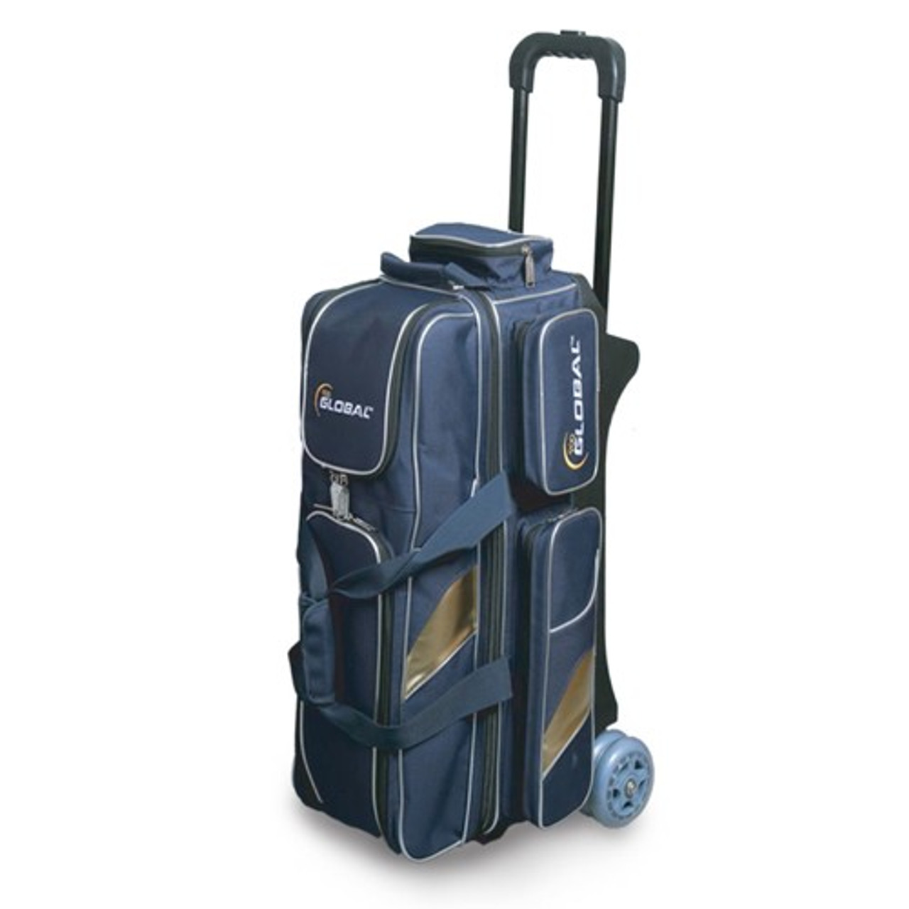 900 Global Deluxe Ball Roller Bowling Bag- Blue Gold ボウリング 