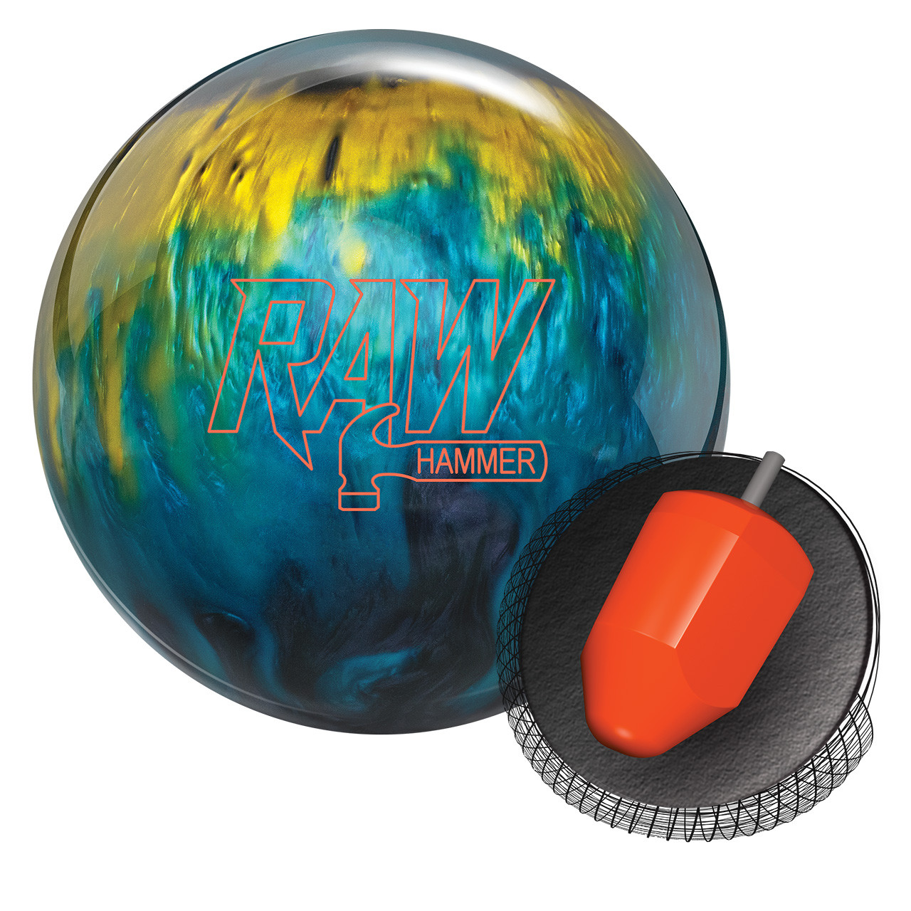 HAMMER RAWHOMMER 16ポンド Hammer Raw Hammer Bowling Ball - Smoke/Blue/Gold FREE