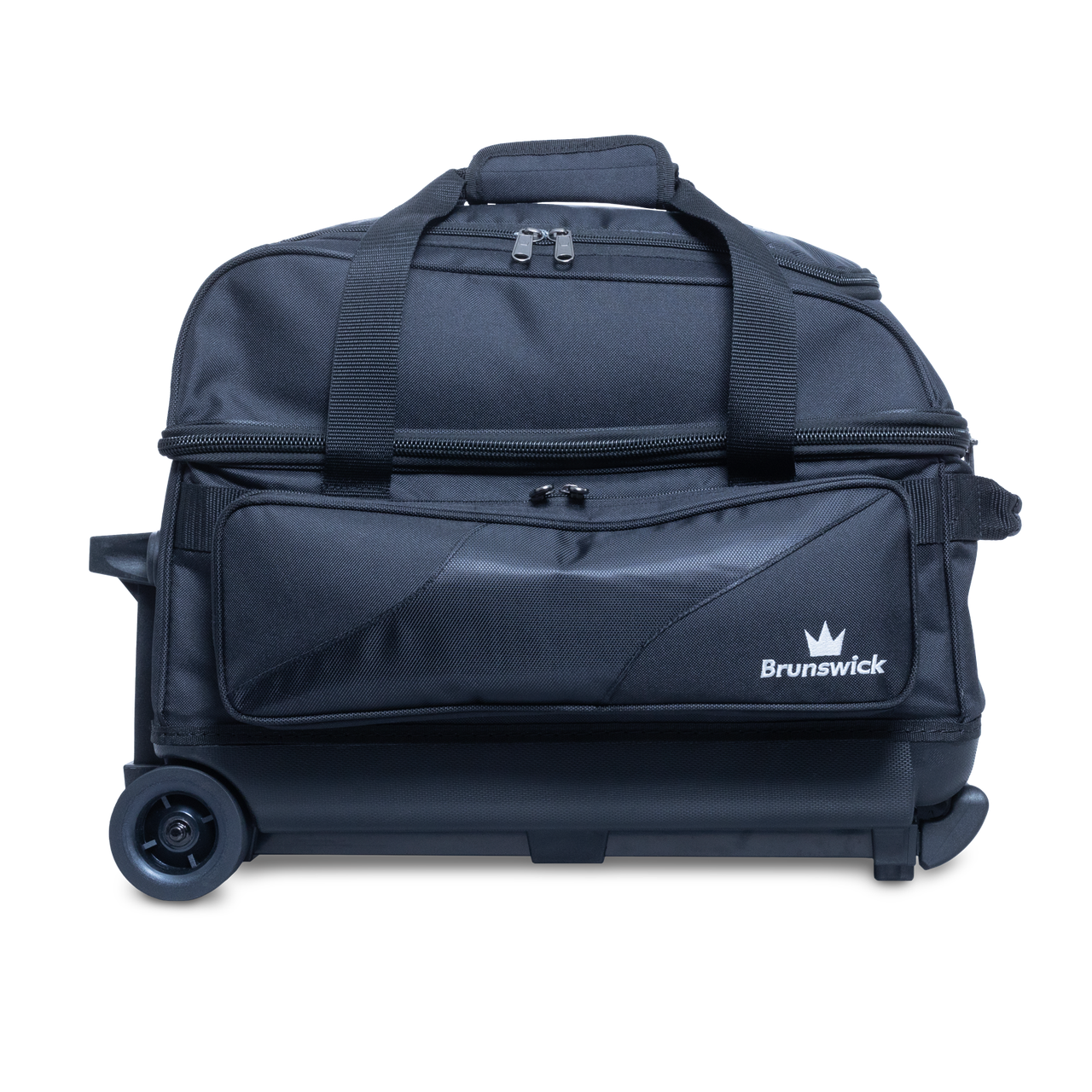Brunswick Zone Double Roller Bowling Bag - Black/Black FREE Brunswick Zone Double Roller Bowling Bag - Black/Black FREE