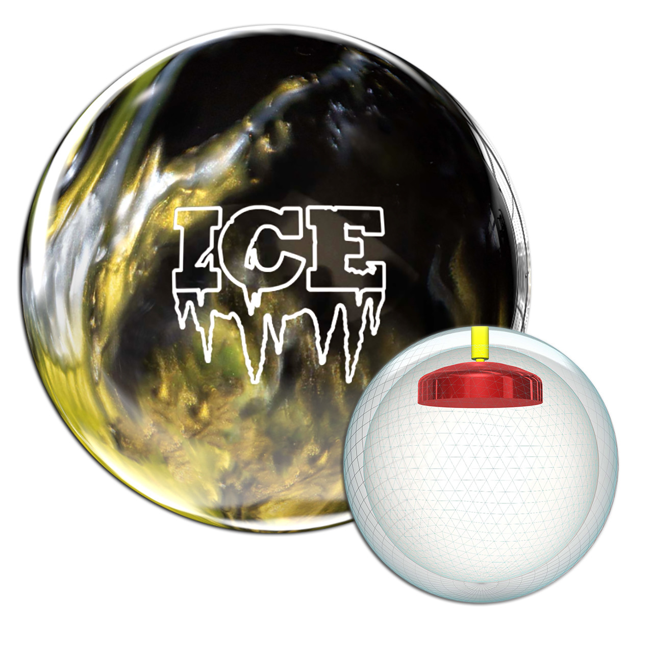 Storm Ice Storm Bowling Ball - Black/White/Gold FREE SHIPPING