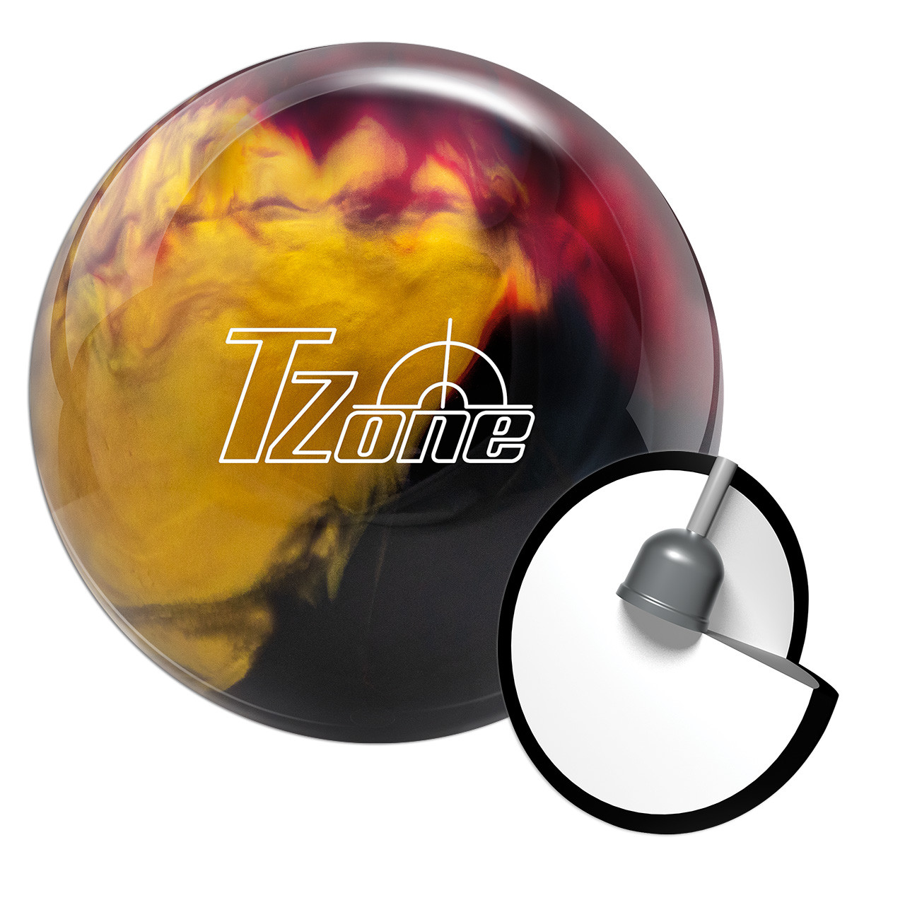 Brunswick Target Zone Bowling Ball - Scarlet/Gold/Black FREE