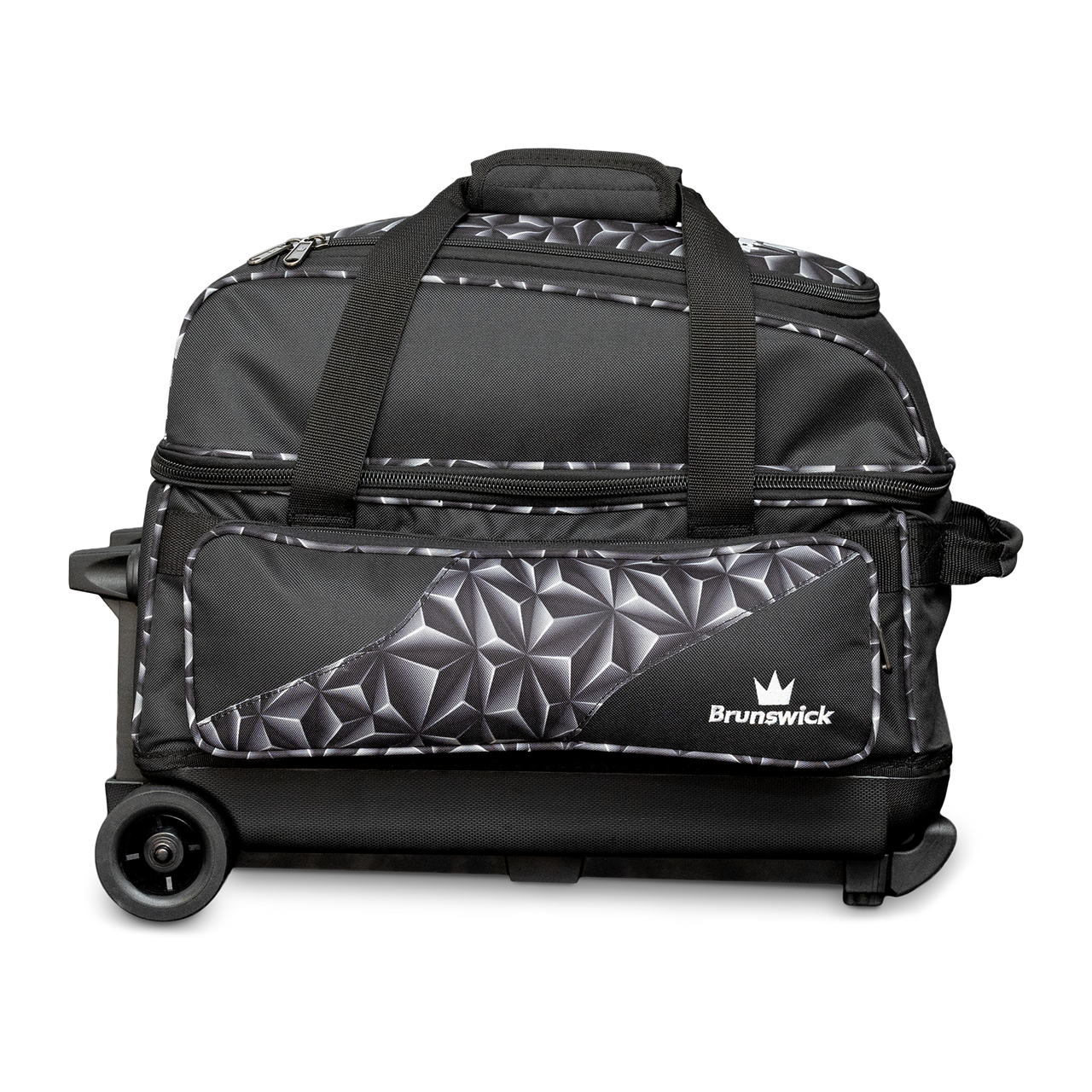 Brunswick ゾーン ダブルローラーバッグ Brunswick Zone Double Roller Bowling Bag - Black Prism FREE