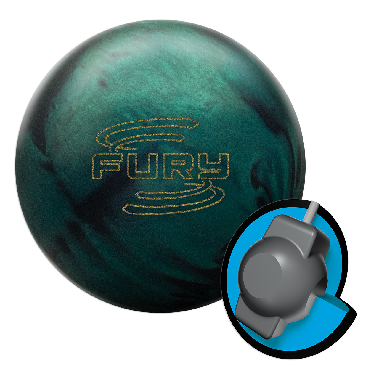 Brunswick Fury Bowling Ball - Emerald/Black FREE SHIPPING