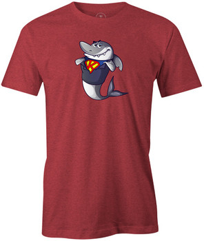 Kris Prather King Shark Cartoon Bowling Shirt - Red - brought to you by BuddiesProShop.com