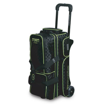 Storm Rolling Thunder 3 Ball Roller Bowling Bag - Checkered Black/Lime