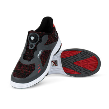 KR Strikeforce Men's Jet FT Bowling Shoes - Right Hand - Black/Red/Grey