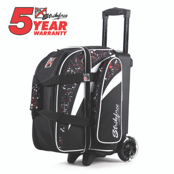 KR Strikeforce Cruiser Smooth Double Roller Bowling Bag - Black/Red/White Splash