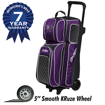 KR Strikeforce Royal Flush Triple Roller Bowling Bag - Purple/Black