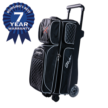 KR Strikeforce Royal Flush 360 Triple Roller Bowling Bag - Black