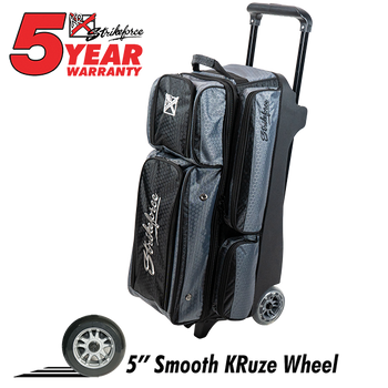 KR Strikeforce Konvoy Triple Roller Bowling Bag - Black/Smoke
